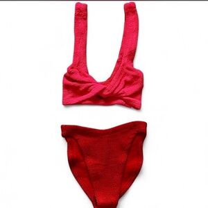Hunza G Pink and Red Bikini